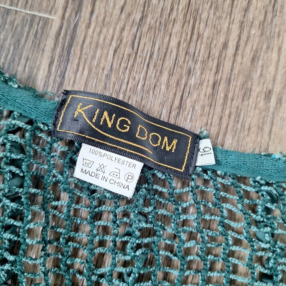 Open-Front Teal Knit Cardigan Sweater - Picture 5 of 10